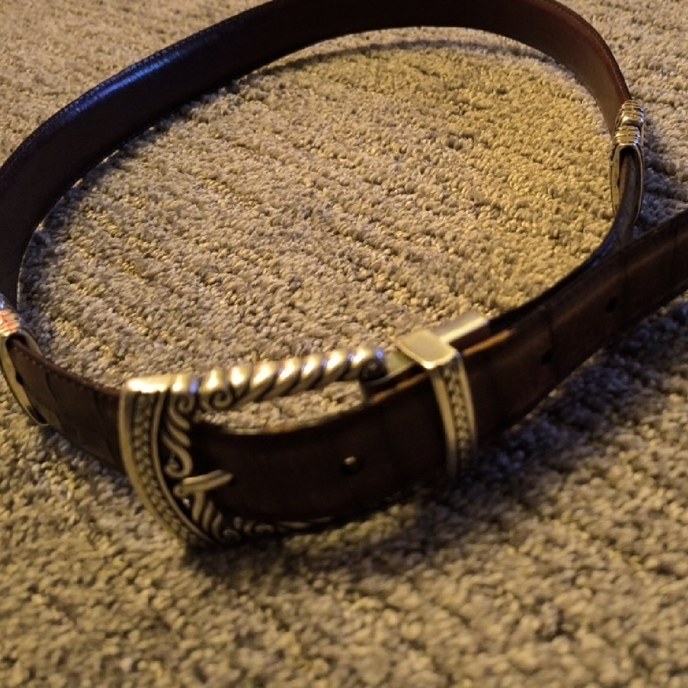 Brighton Reversible Belt Size, M With Silver Accents